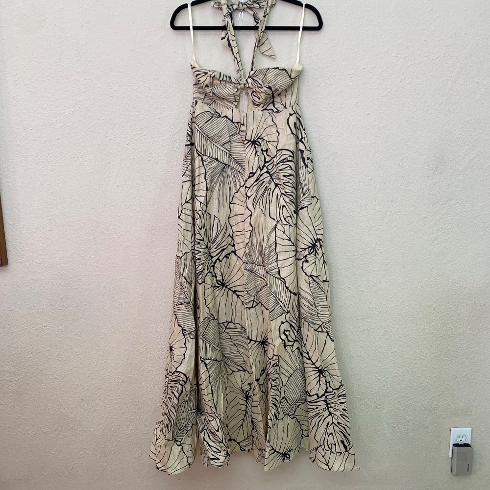 DISSH MALTA BLACK LINEN KNOT MIDI floral 100% Linen size 6 - Picture 8 of 16